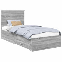 Bedframe met hoofdeinde Grijs Sonoma 90 x 190 cm Bewerkt hout