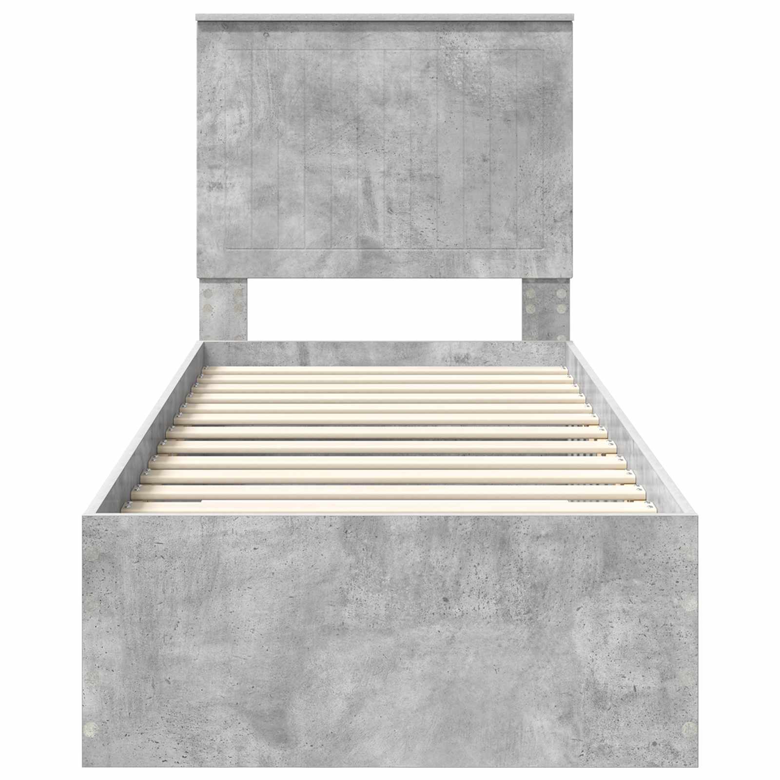 Bedframe Beton Grijs en Zilver 75 x 190 cm Bewerkt hout