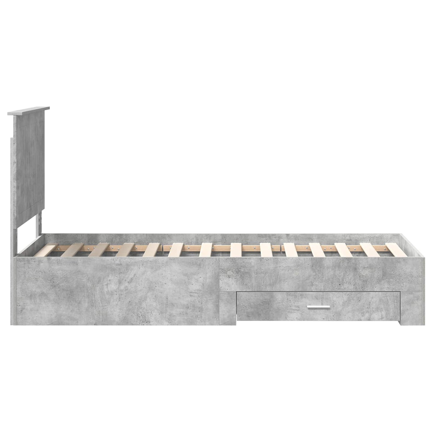 Bedframe Beton Grijs en Zilver 75 x 190 cm Bewerkt hout