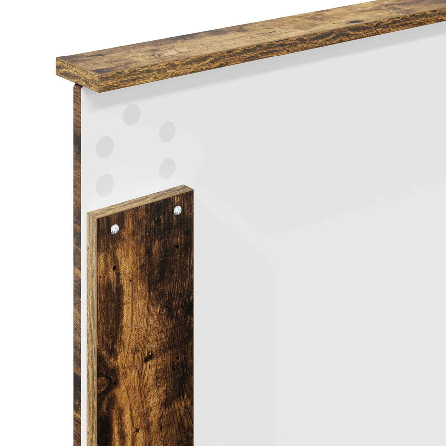Bedframe Gerookt Eiken en Zilver 75 x 190 cm Bewerkt hout