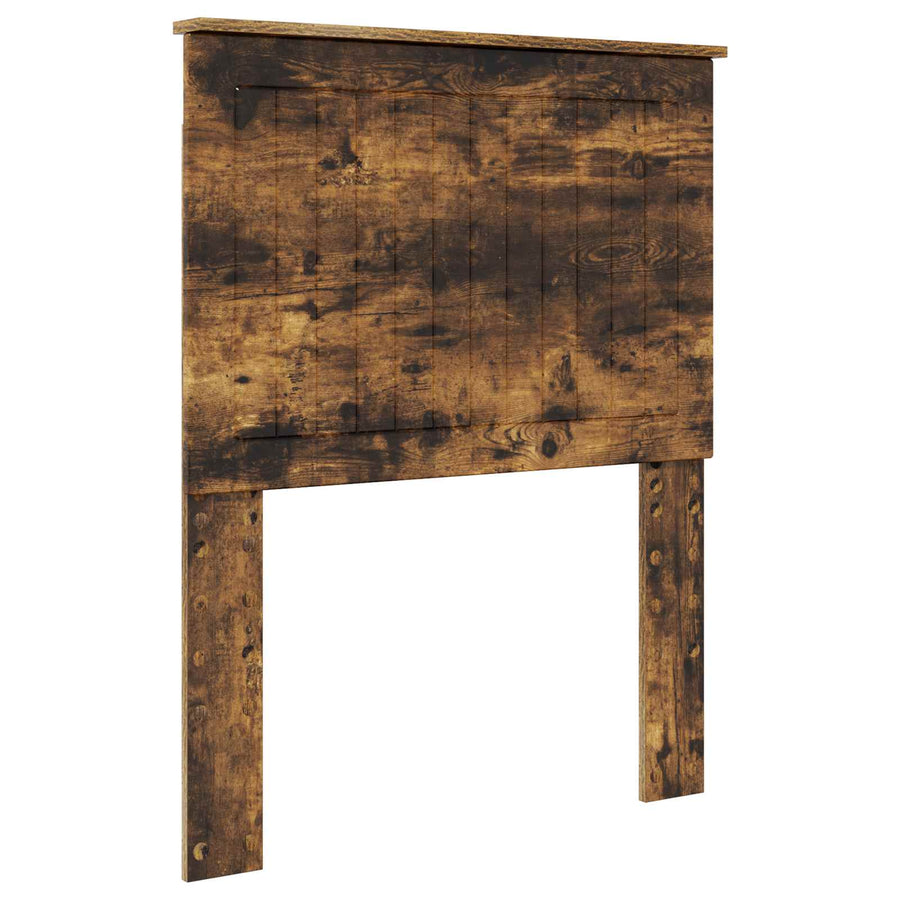 Bedframe Gerookt Eiken en Zilver 75 x 190 cm Bewerkt hout