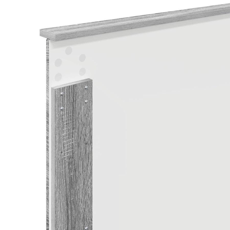 Bedframe Grijs Sonoma en Zilver 75 x 190 cm Bewerkt hout