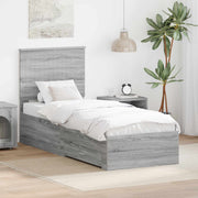 Bedframe 70 x 190 cm grijs Sonoma zilver bewerkt hout