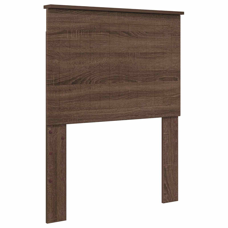 Bedframe Bruin Eiken en Zilver 75 x 190 cm Bewerkt hout