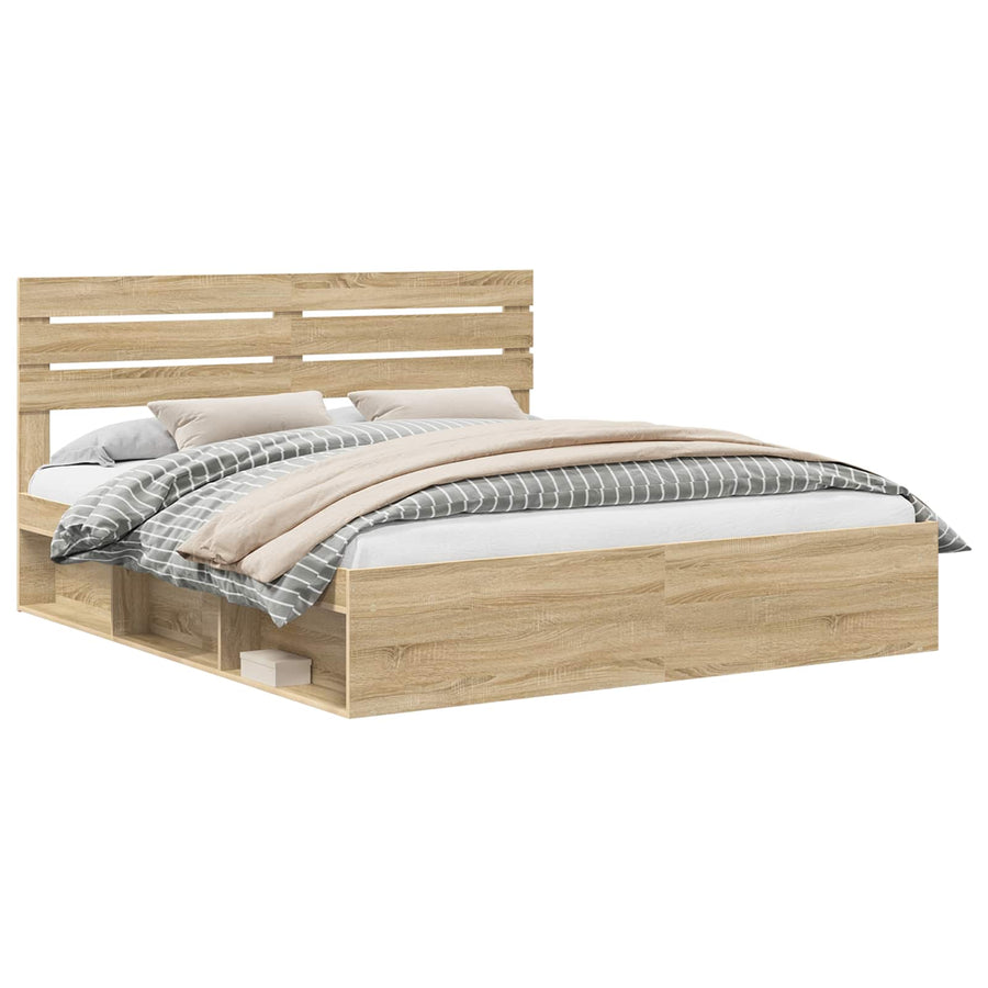 Bedframe met hoofdeinde Sonoma 200 x 200 cm Massief grenenhout