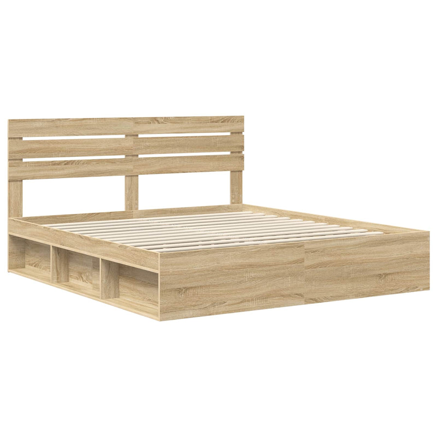 Bedframe met hoofdeinde Sonoma 200 x 200 cm Massief grenenhout