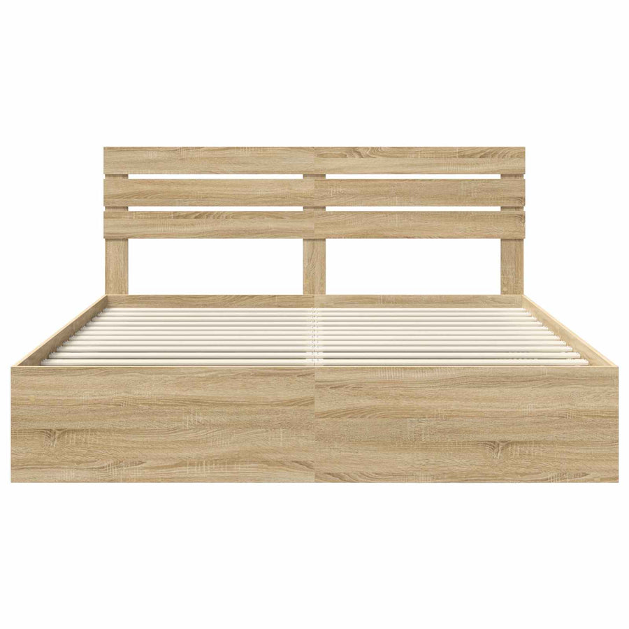 Bedframe met hoofdeinde Sonoma 200 x 200 cm Massief grenenhout