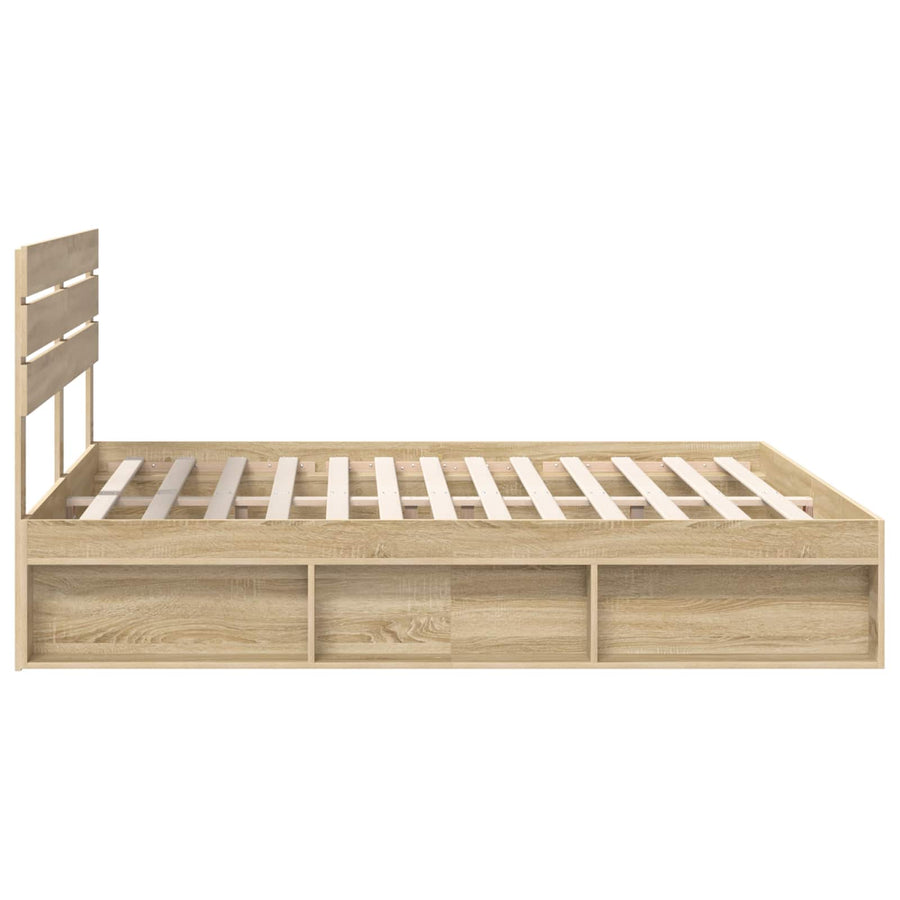 Bedframe met hoofdeinde Sonoma 200 x 200 cm Massief grenenhout