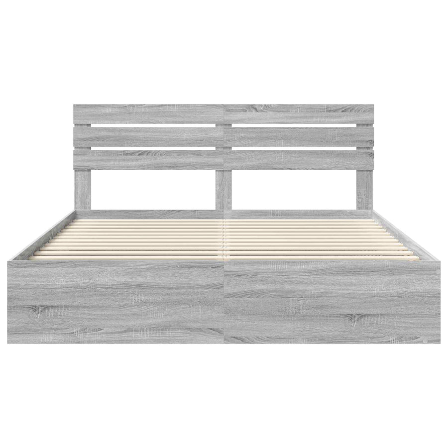 Bedframe Grijs Sonoma 200 x 200 cm Massief grenenhout