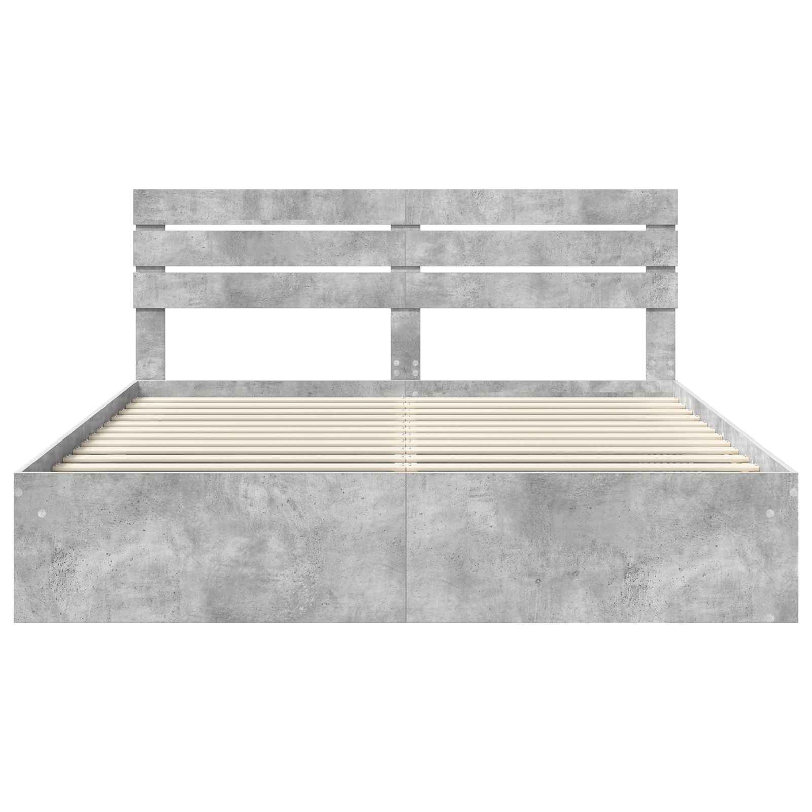Bedframe met hoofdeinde Beton 180 x 200 cm Massief grenenhout