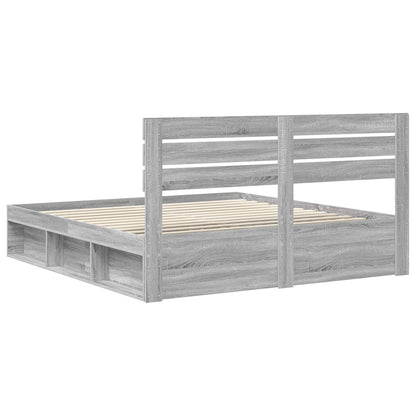 Bedframe Grijs Sonoma 180 x 200 cm Massief grenenhout