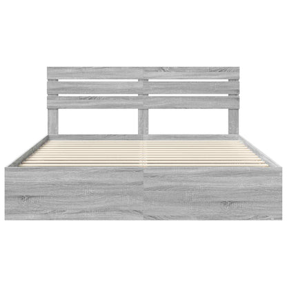 Bedframe Grijs Sonoma 180 x 200 cm Massief grenenhout