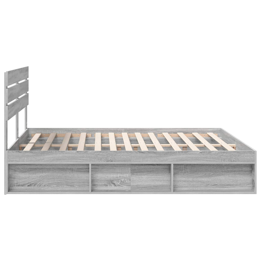 Bedframe Grijs Sonoma 180 x 200 cm Massief grenenhout
