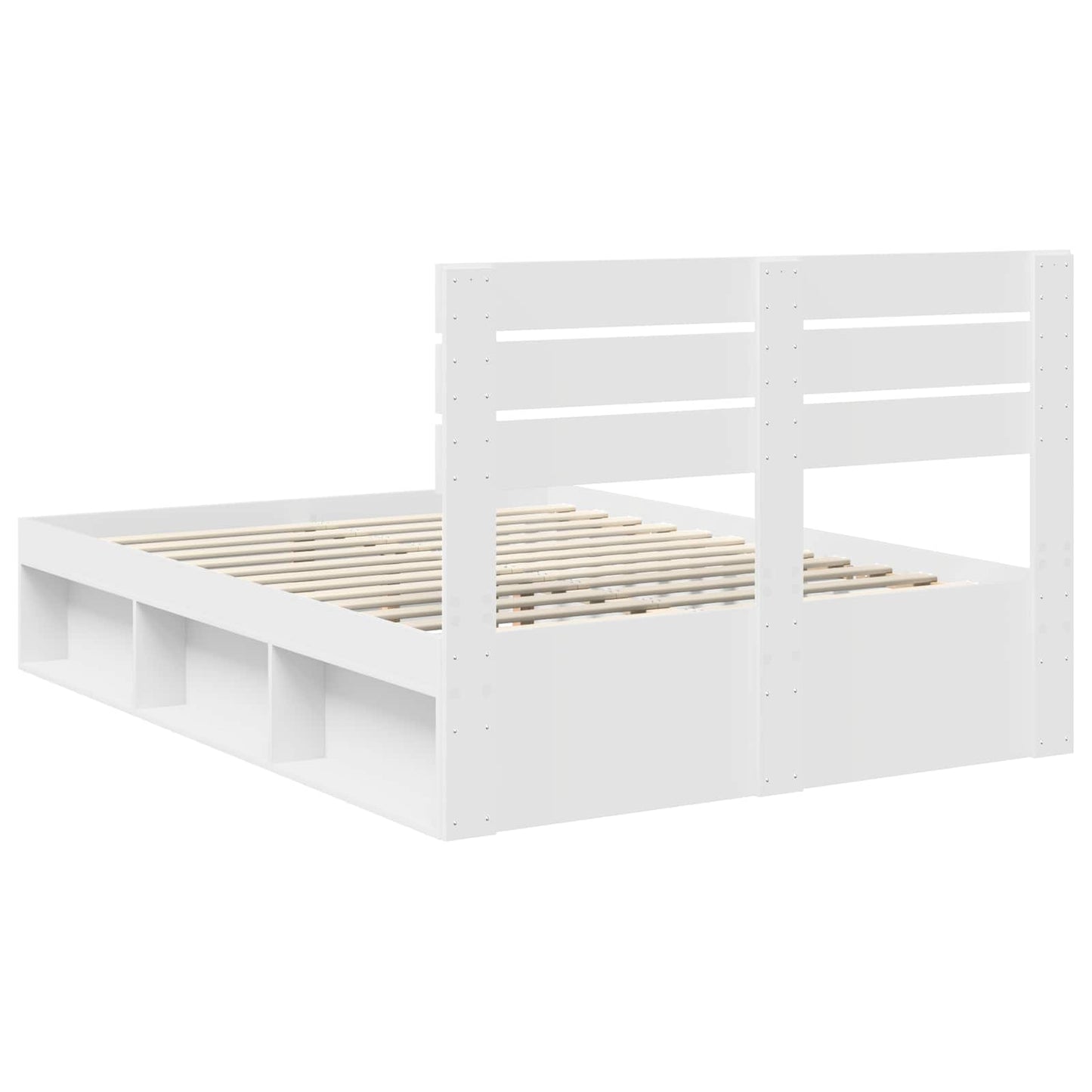 Bedframe met hoofdeinde Wit 160 x 200 cm Massief grenenhout