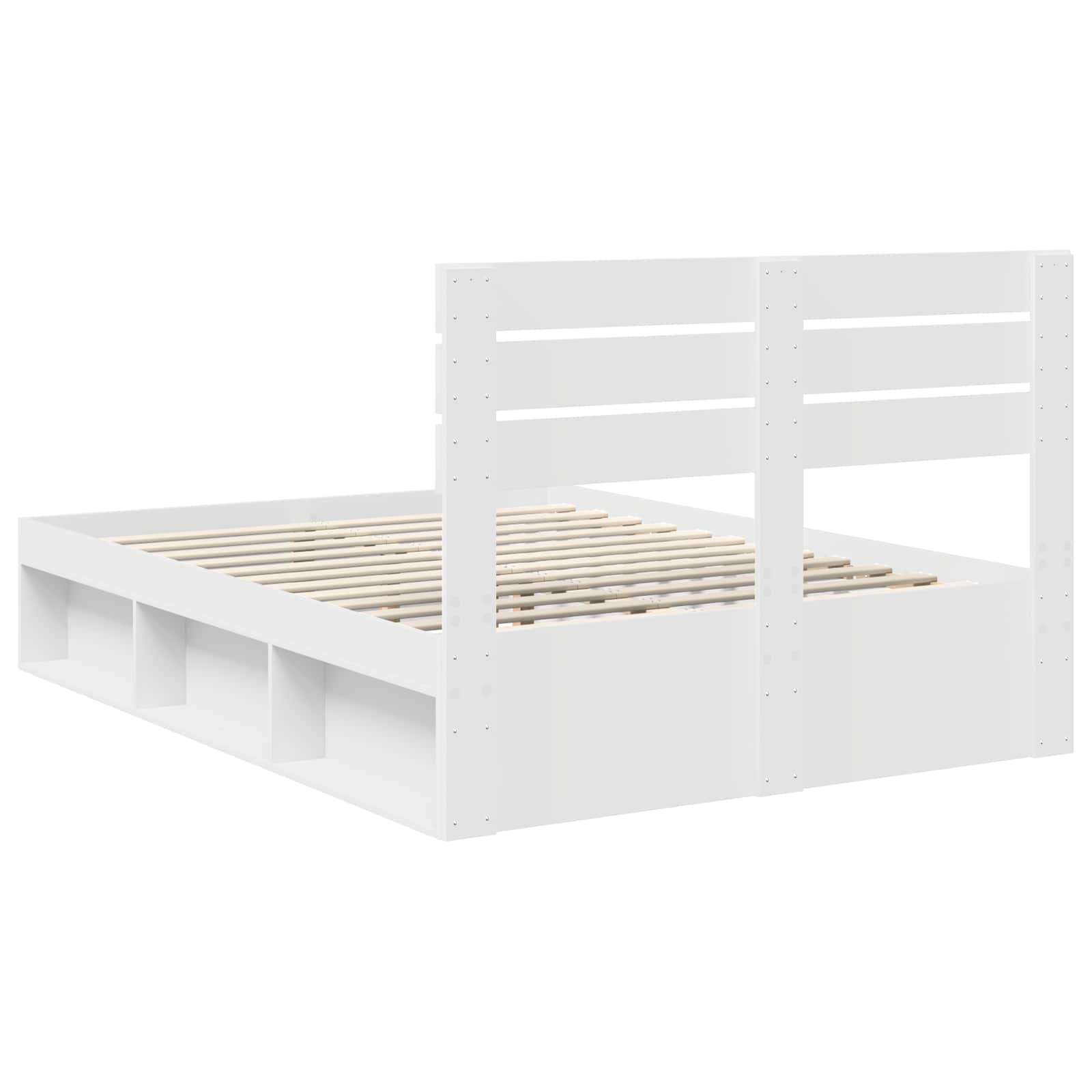 Bedframe met hoofdeinde Wit 160 x 200 cm Massief grenenhout