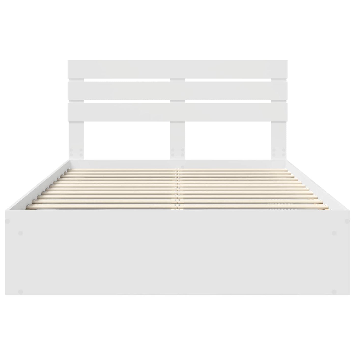 Bedframe met hoofdeinde Wit 160 x 200 cm Massief grenenhout