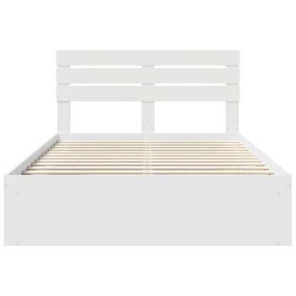 Bedframe met hoofdeinde Wit 160 x 200 cm Massief grenenhout