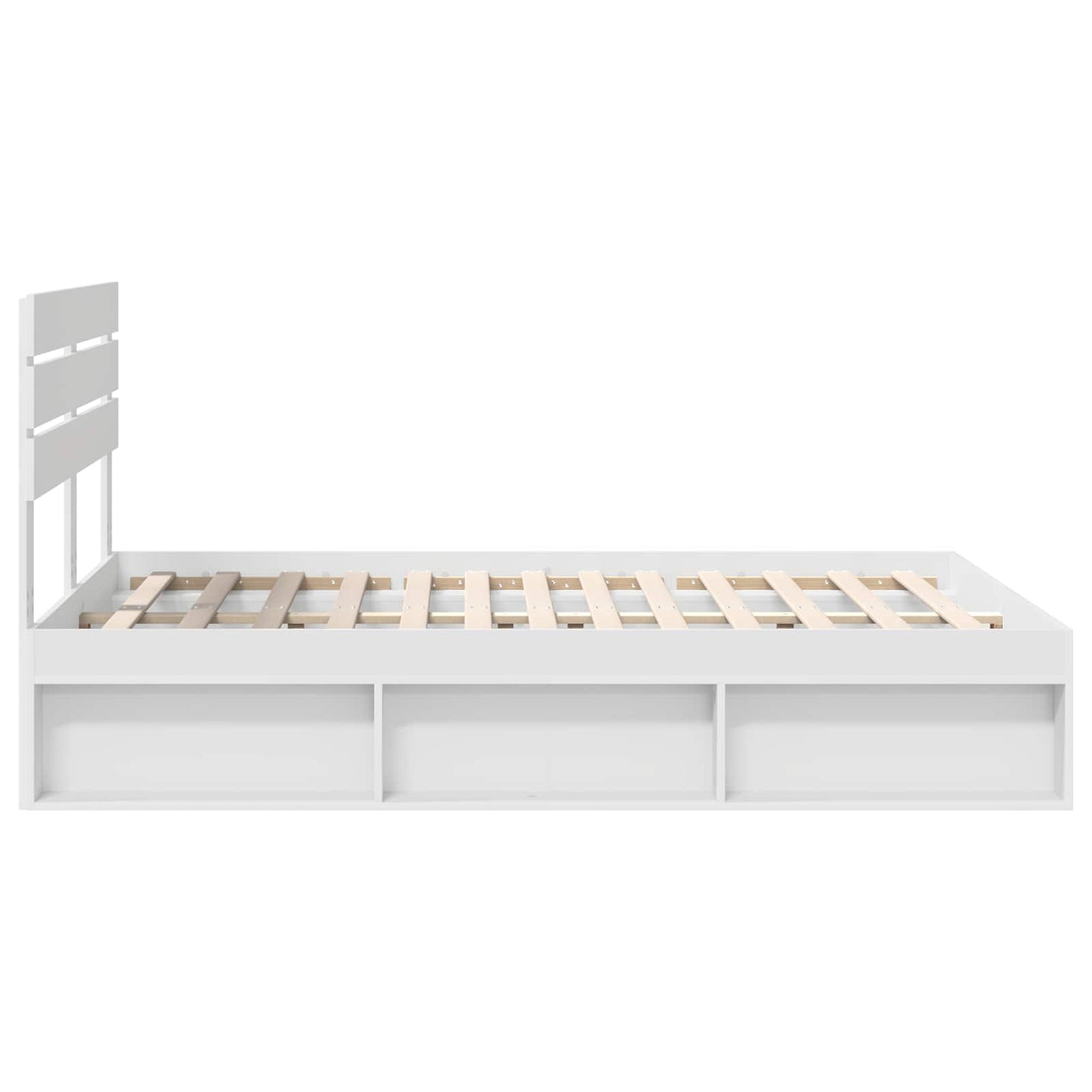 Bedframe met hoofdeinde Wit 160 x 200 cm Massief grenenhout