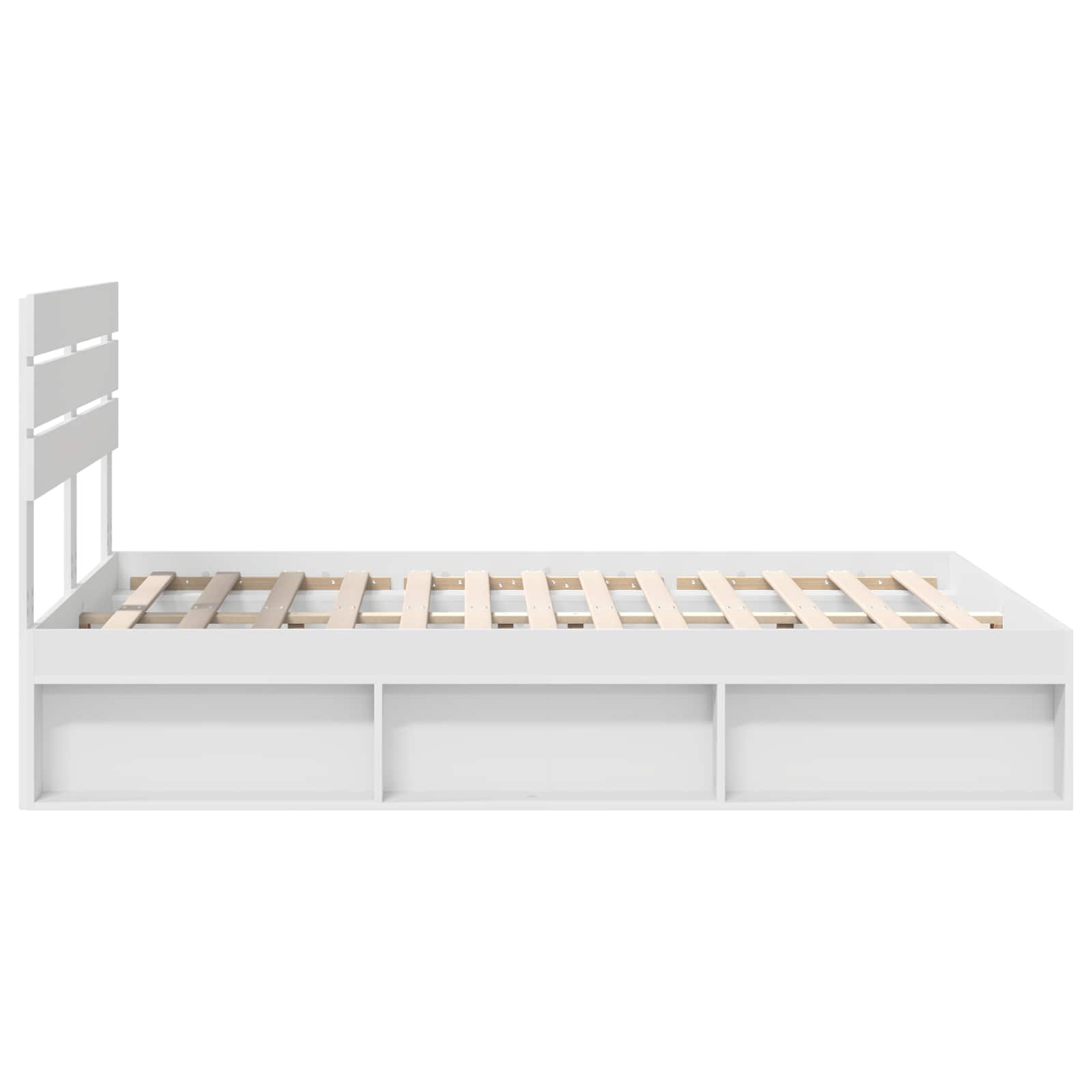 Bedframe met hoofdeinde Wit 160 x 200 cm Massief grenenhout