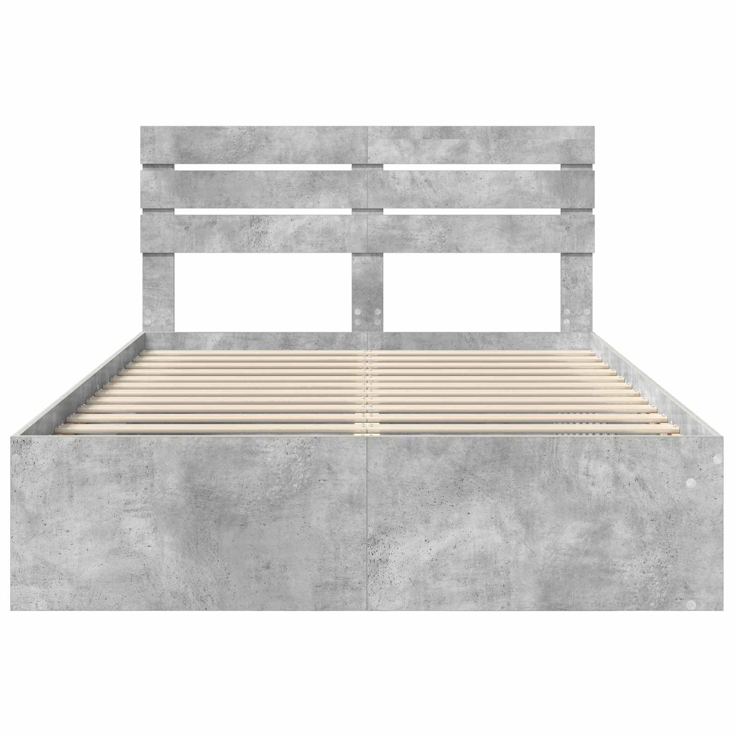 Bedframe met hoofdeinde Beton 160 x 200 cm Massief grenenhout