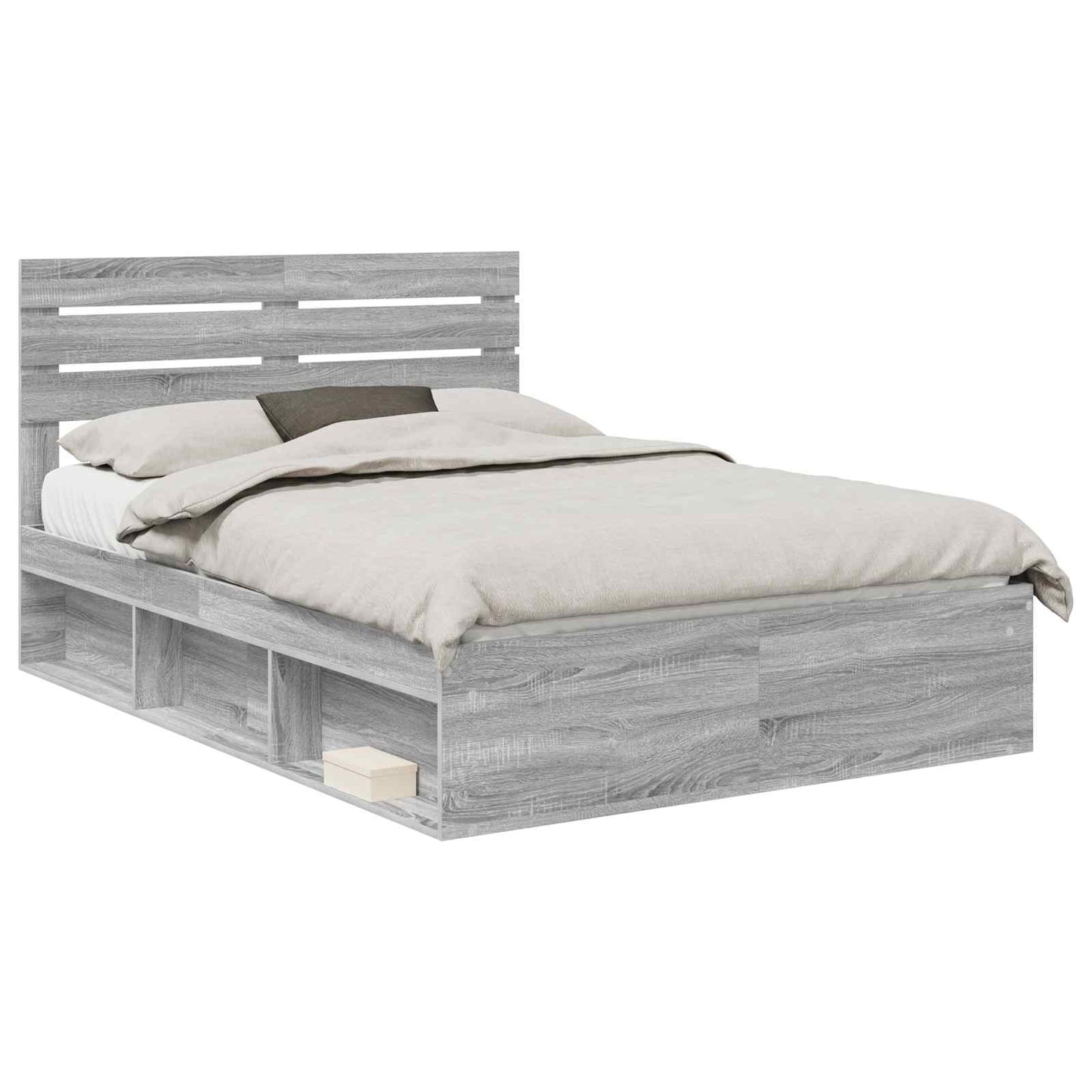 Bedframe Grijs Sonoma 160 x 200 cm Massief grenenhout