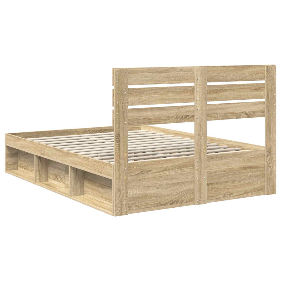 Bedframe Sonoma Eiken 150 x 200 cm Massief grenenhout