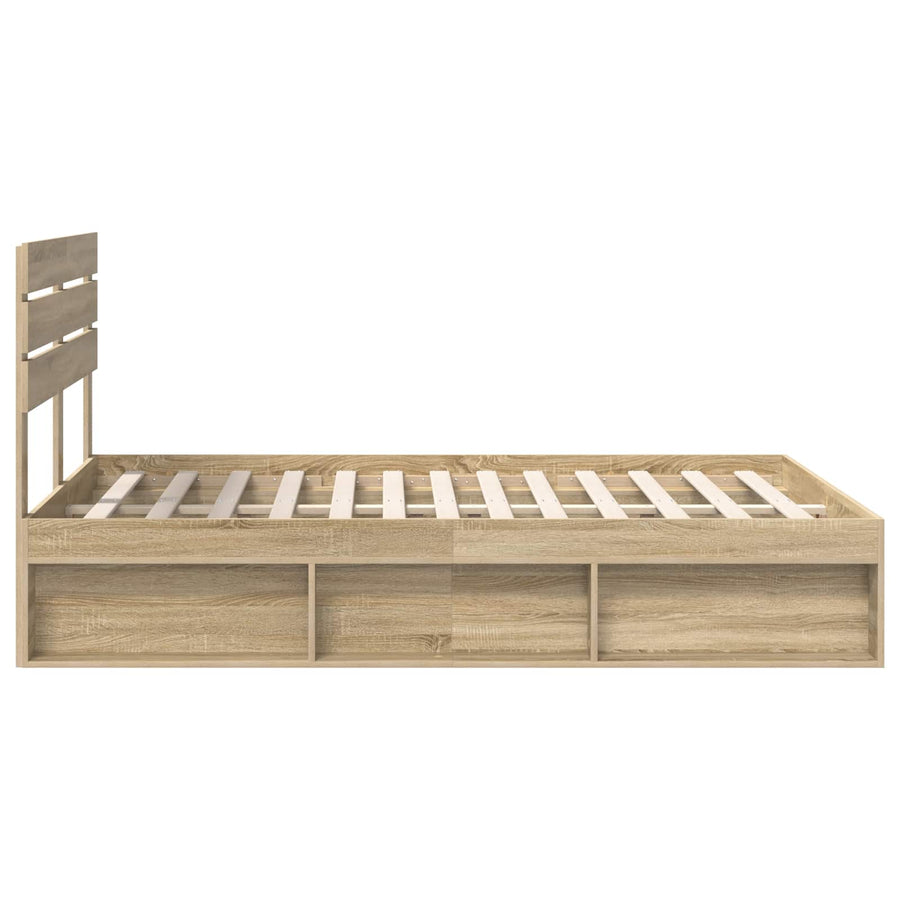 Bedframe Sonoma Eiken 150 x 200 cm Massief grenenhout