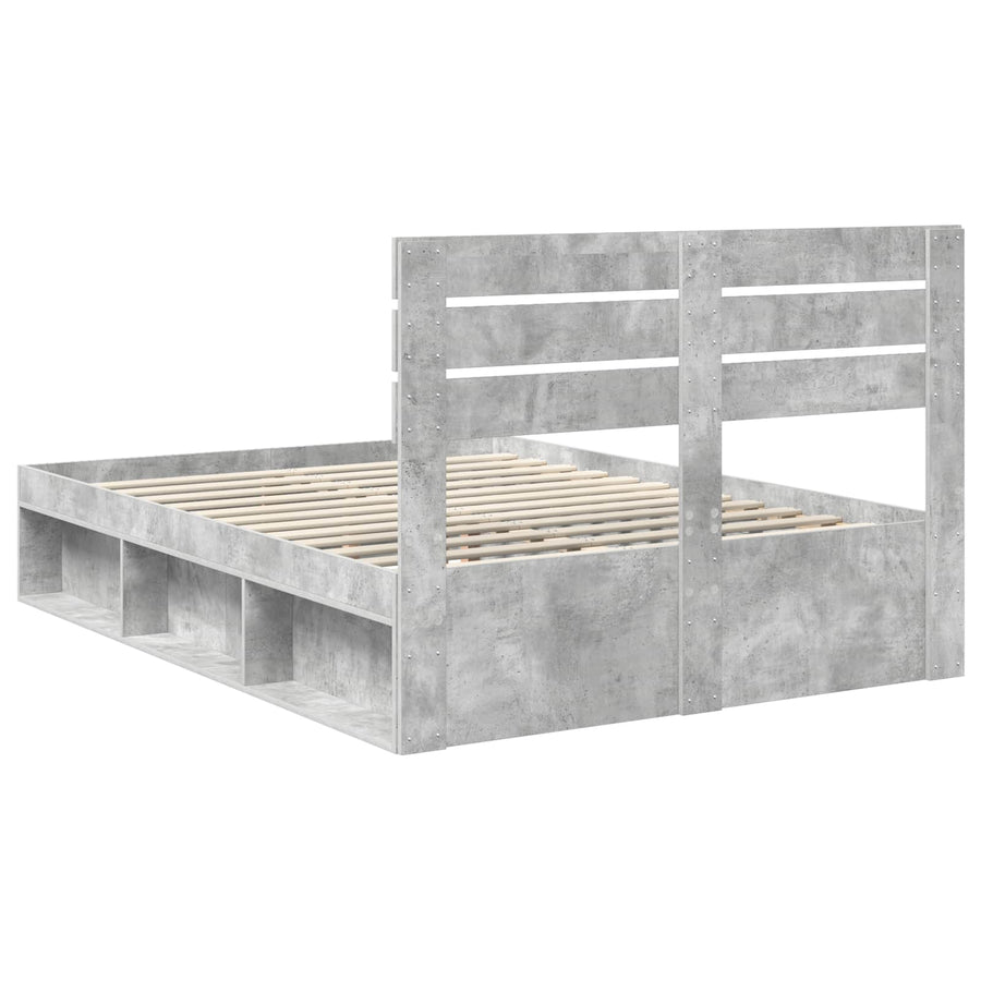 Bedframe Concerte Grijs 150 x 200 cm Massief grenenhout
