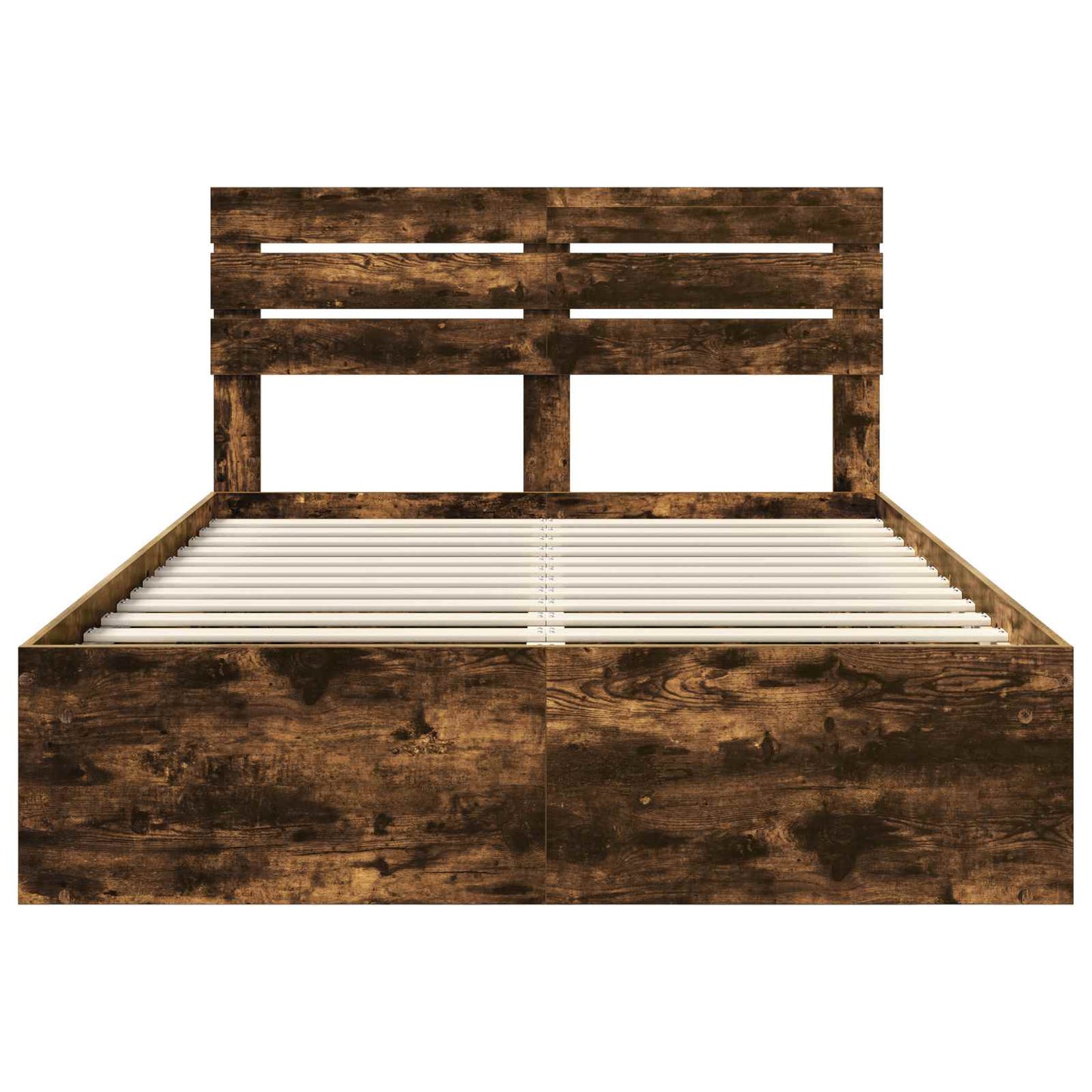 Bedframe Gerookt eiken 150 x 200 cm Massief grenenhout