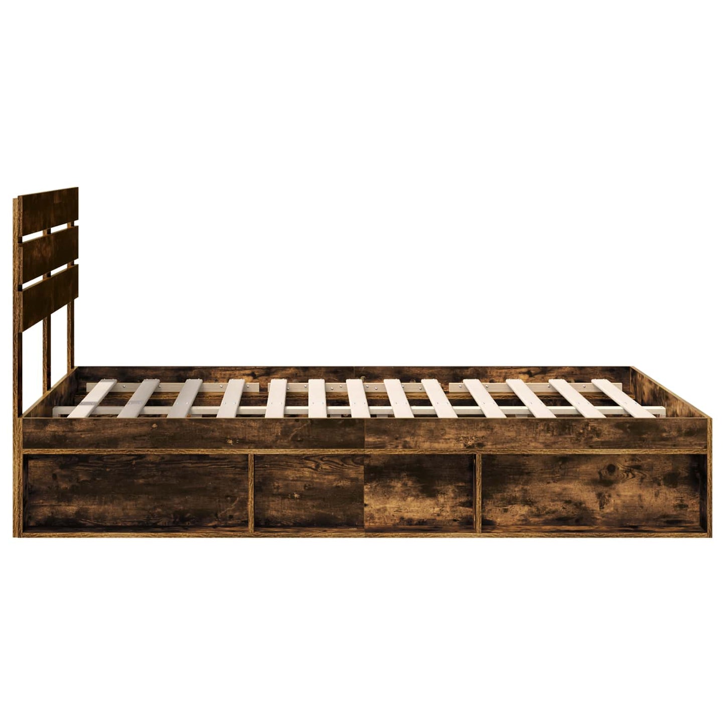 Bedframe Gerookt eiken 150 x 200 cm Massief grenenhout