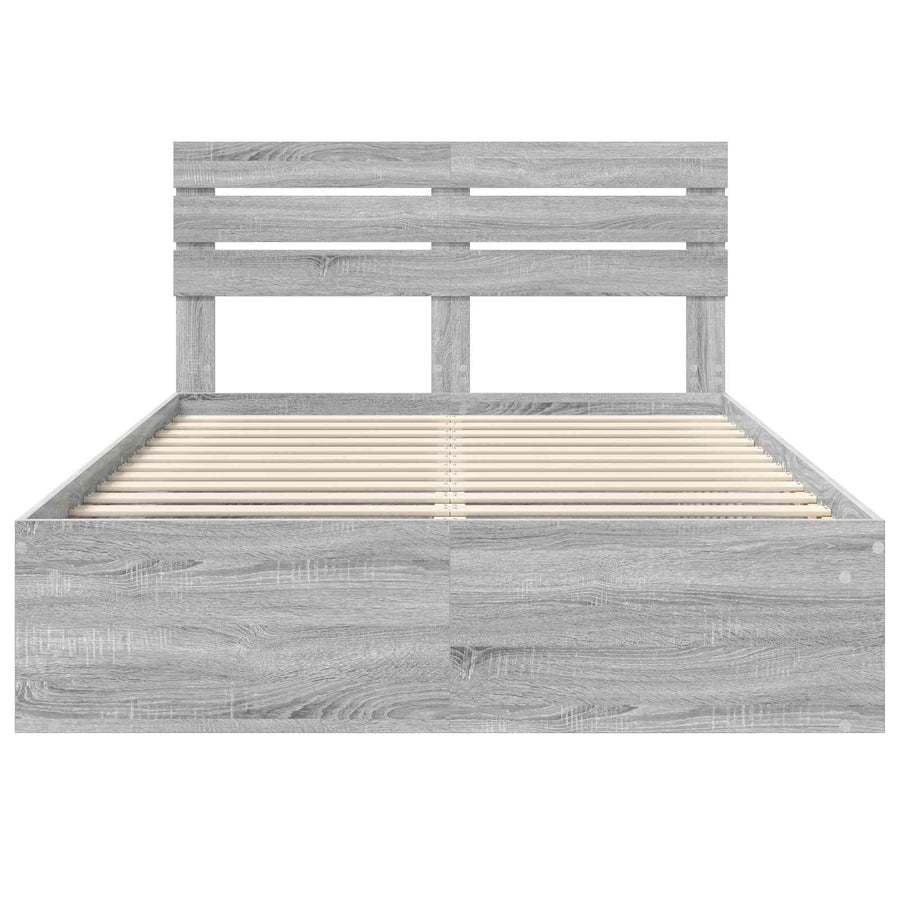Bedframe Grijs Sonoma 150 x 200 cm Massief grenenhout