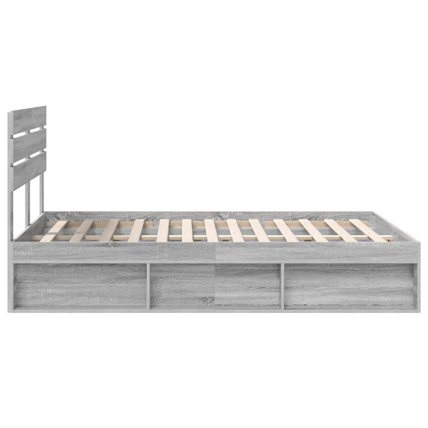 Bedframe Grijs Sonoma 150 x 200 cm Massief grenenhout
