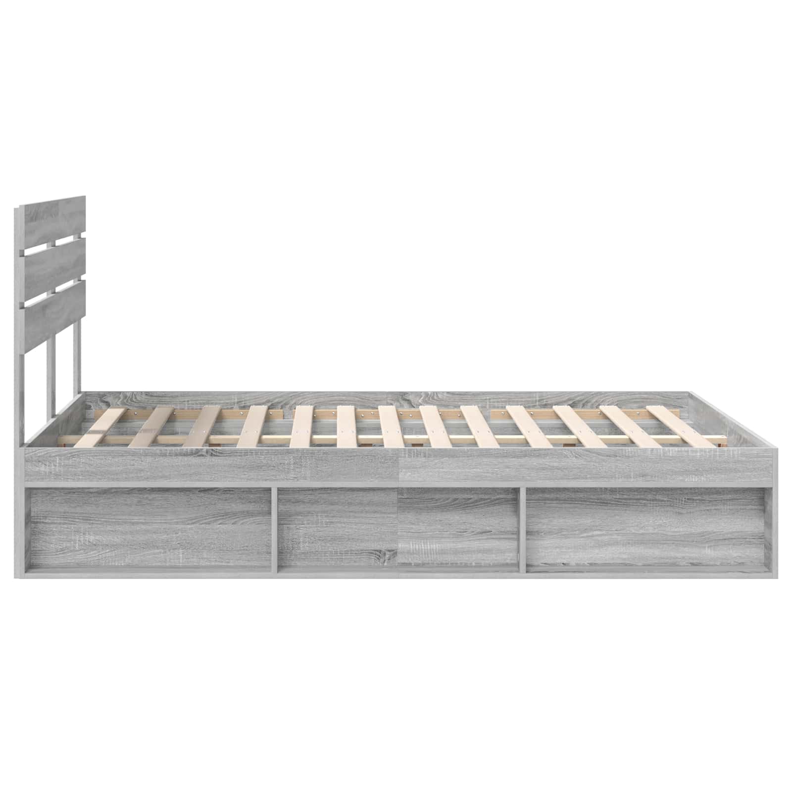 Bedframe Grijs Sonoma 150 x 200 cm Massief grenenhout