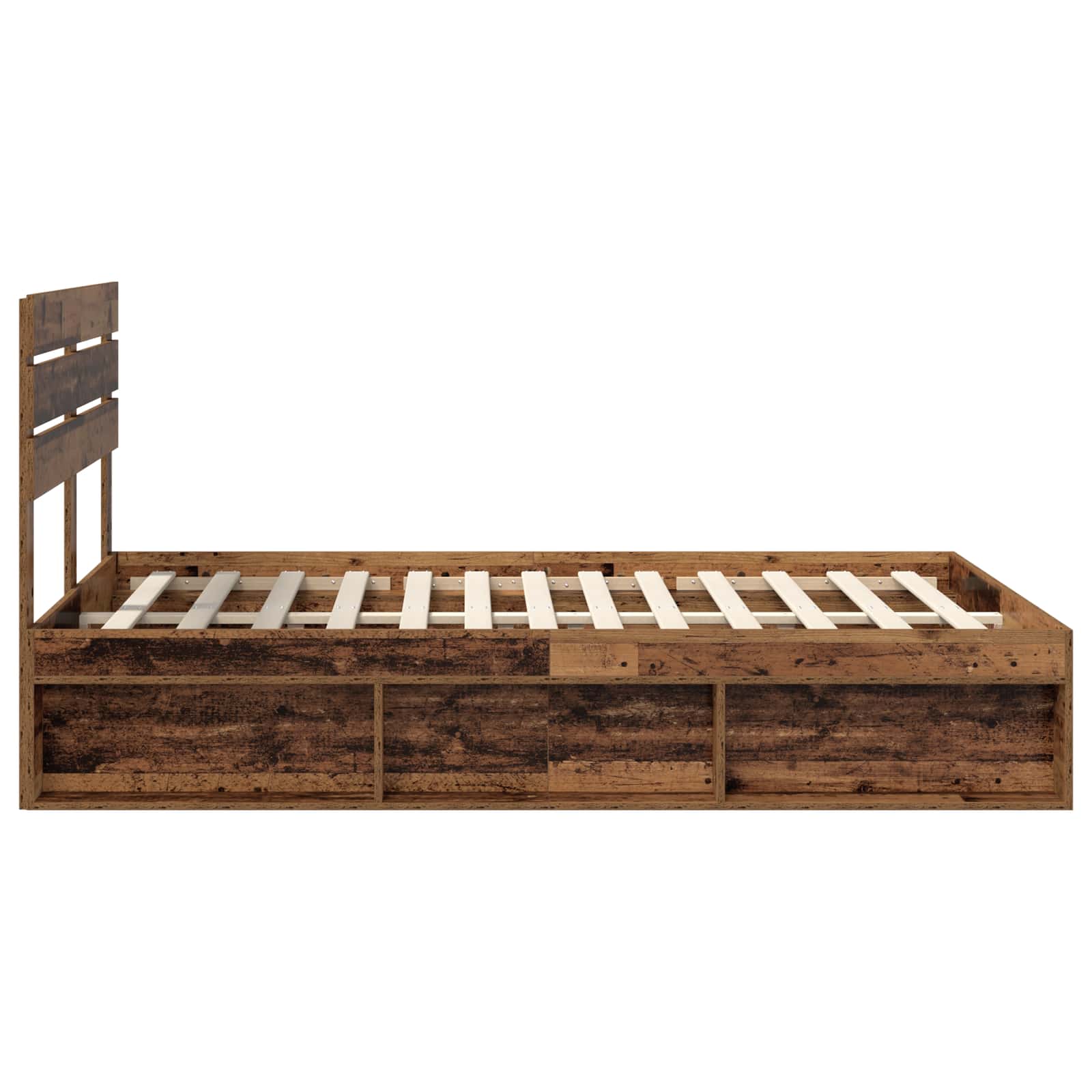 Bedframe met hoofdeinde Oudhout 150 x 200 cm Massief grenenhout
