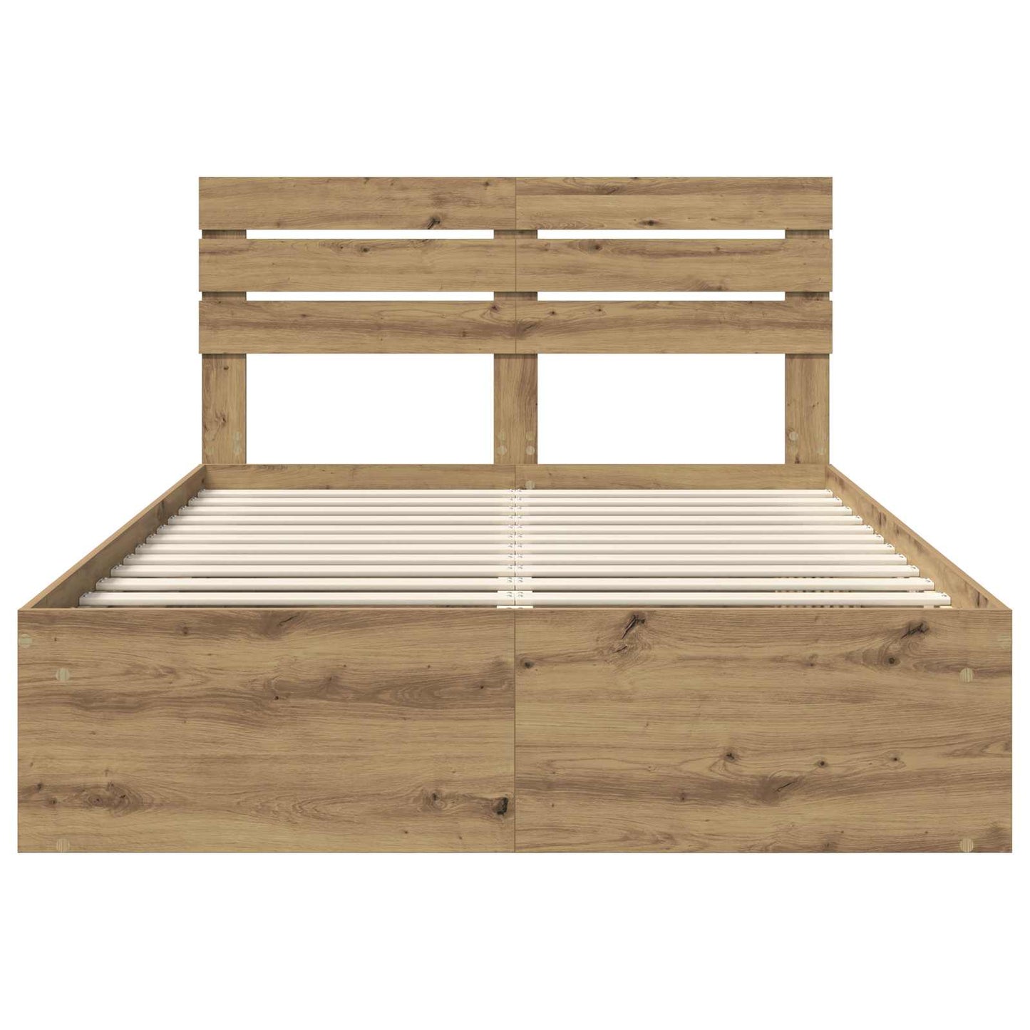 Bedframe Ambachtelijk eiken 140 x 190 cm Massief grenenhout