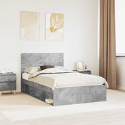 Bedframe 135x190 cm grijs massief grenenhout