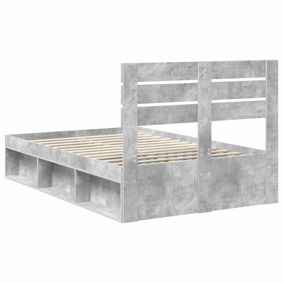 Bedframe Concerte Grijs 135 x 190 cm Massief grenenhout