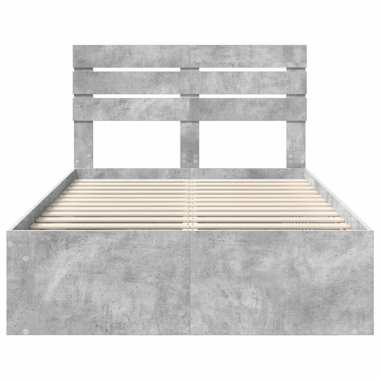 Bedframe Concerte Grijs 135 x 190 cm Massief grenenhout