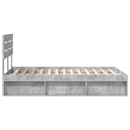 Bedframe Concerte Grijs 135 x 190 cm Massief grenenhout
