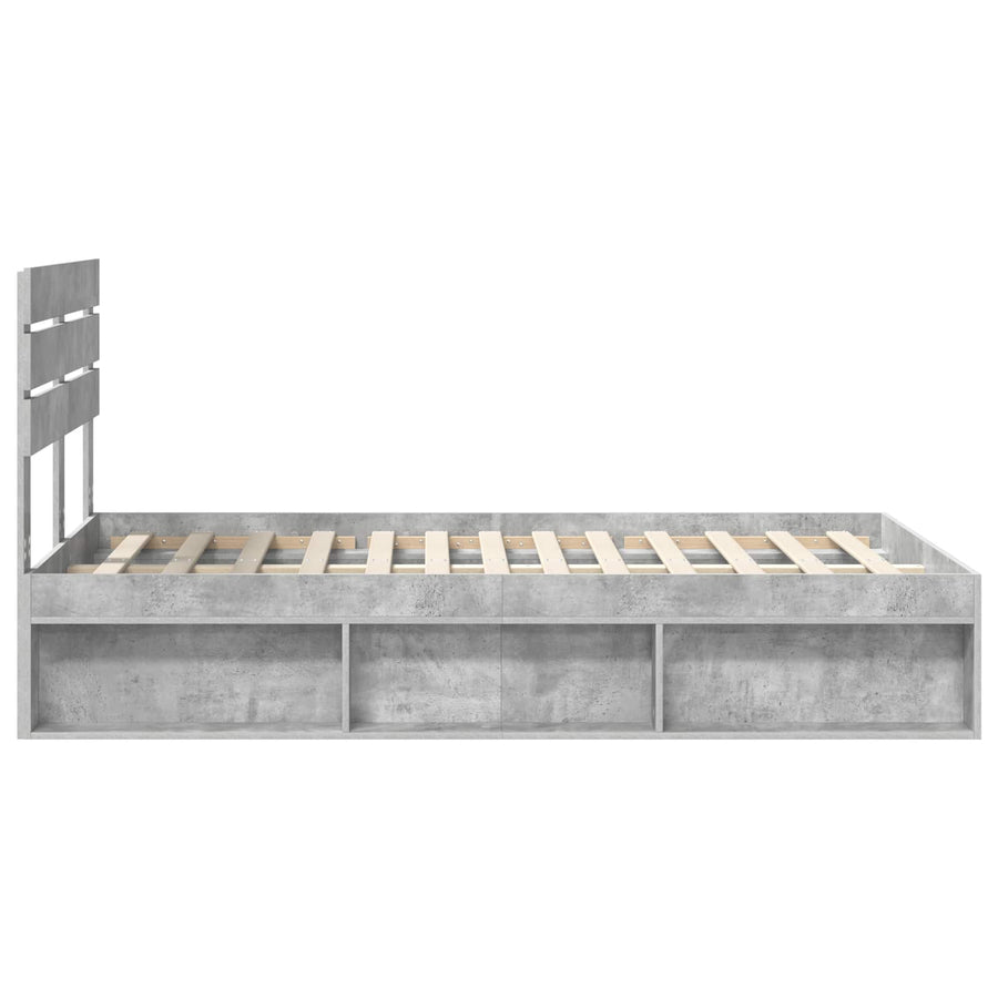 Bedframe Concerte Grijs 135 x 190 cm Massief grenenhout