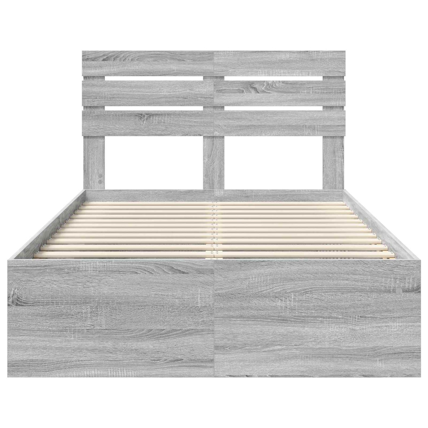 Bedframe Grijs Sonoma 135 x 190 cm Massief grenenhout