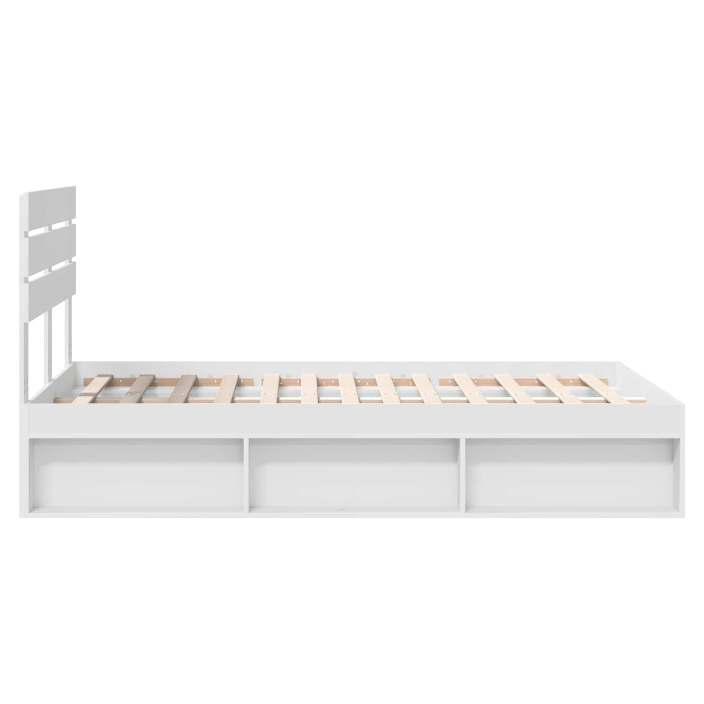 Bedframe met hoofdeinde Wit 120 x 200 cm Massief grenenhout