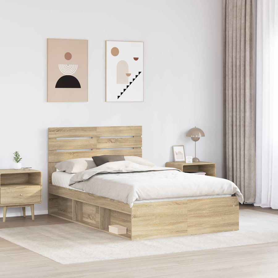 Bedframe met hoofdeinde Sonoma 120 x 200 cm Massief grenenhout