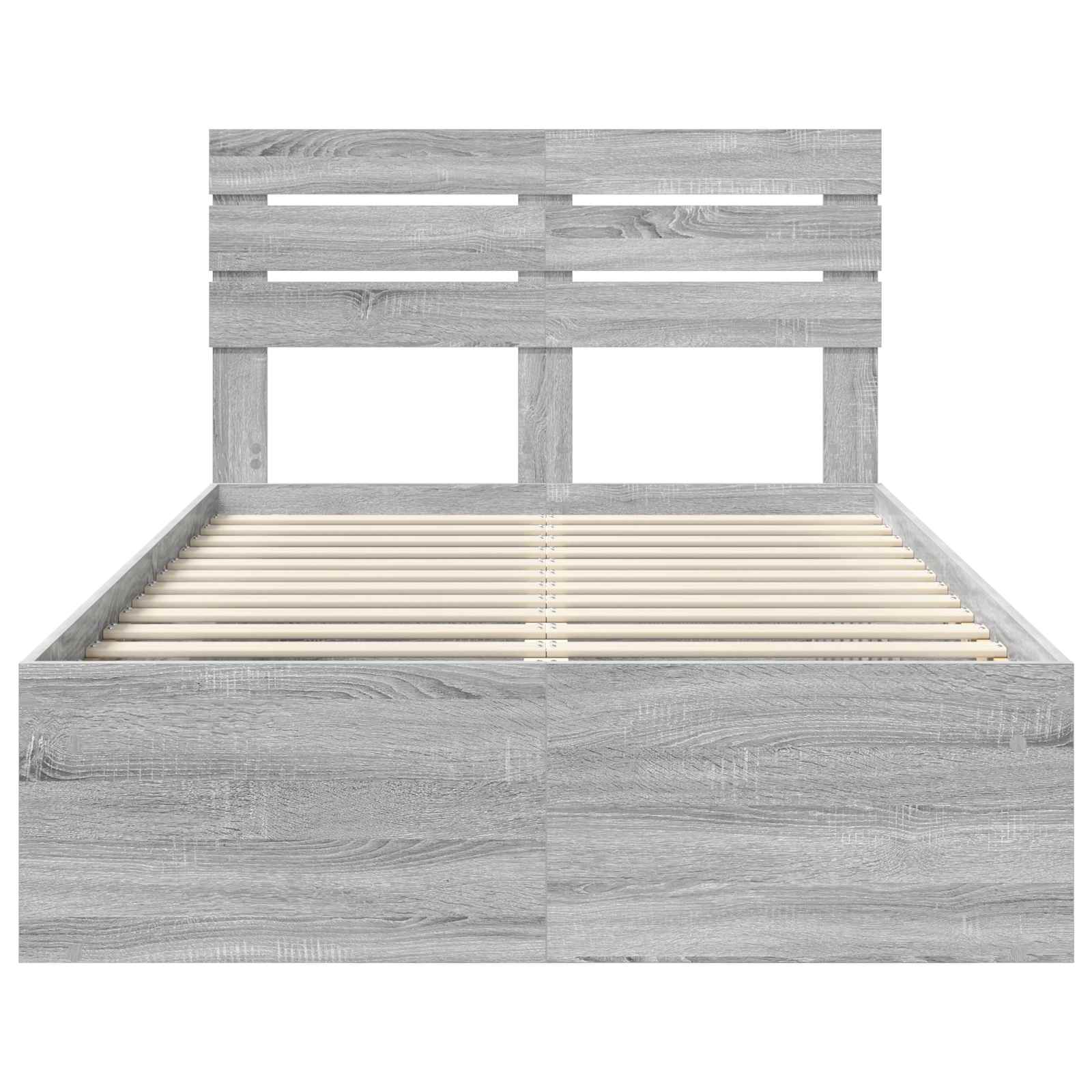 Bedframe Grijs Sonoma 120 x 200 cm Massief grenenhout