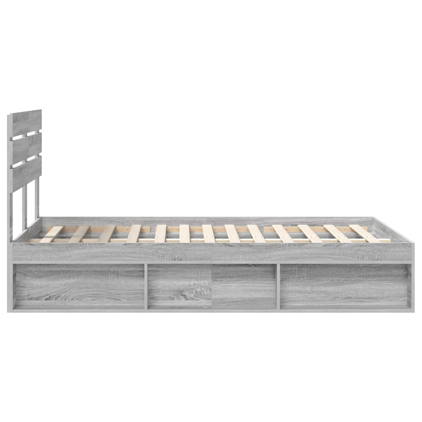Bedframe Grijs Sonoma 120 x 200 cm Massief grenenhout