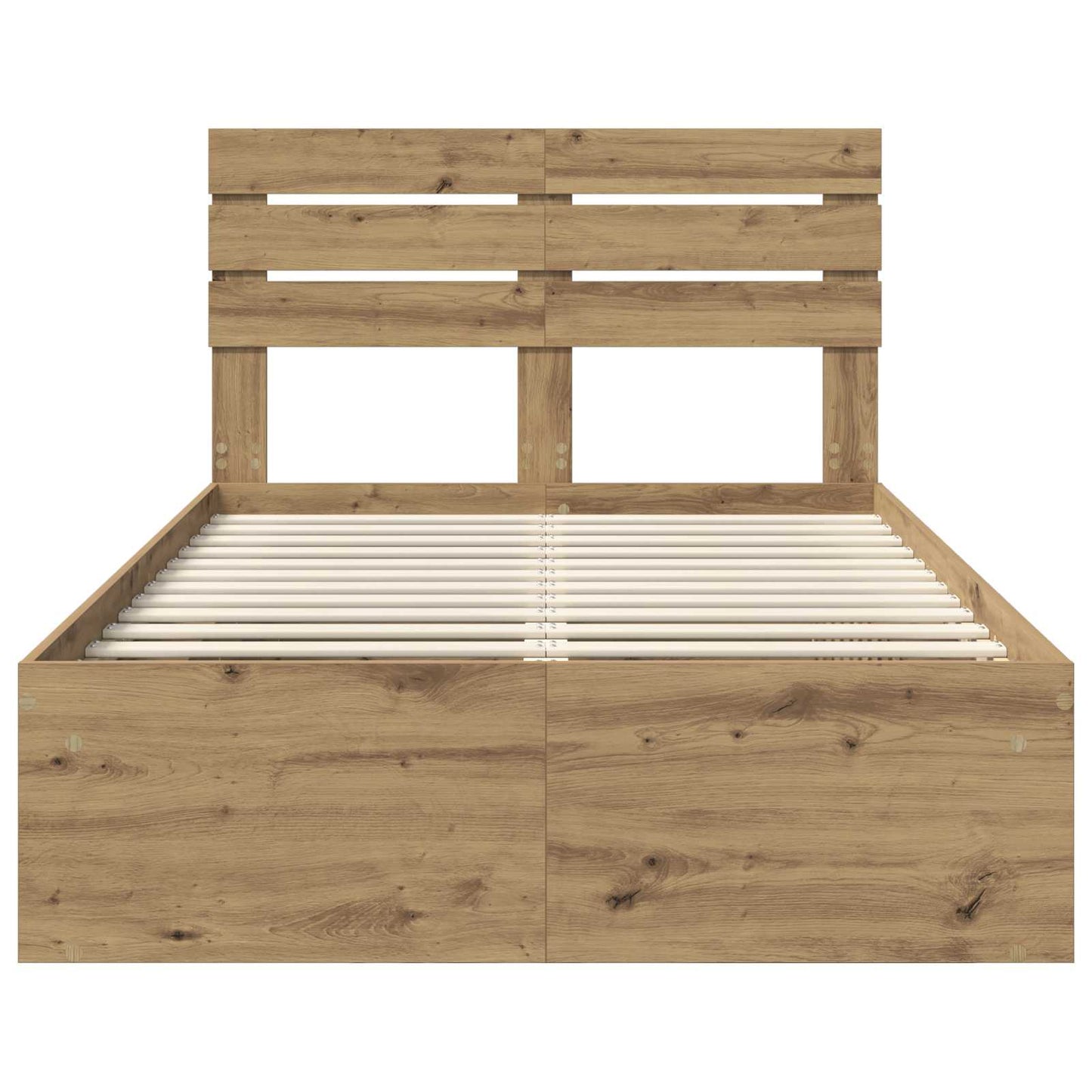 Bedframe Ambachtelijk eiken 120 x 200 cm Massief grenenhout