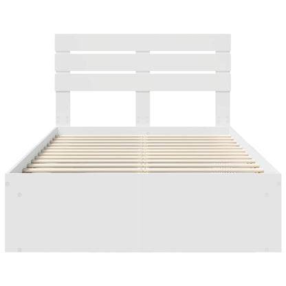 Bedframe met hoofdeinde Wit 120 x 190 cm Massief grenenhout