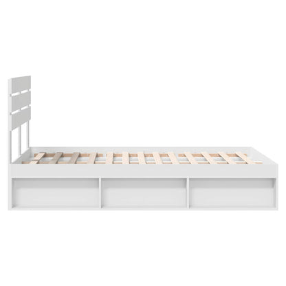 Bedframe met hoofdeinde Wit 120 x 190 cm Massief grenenhout
