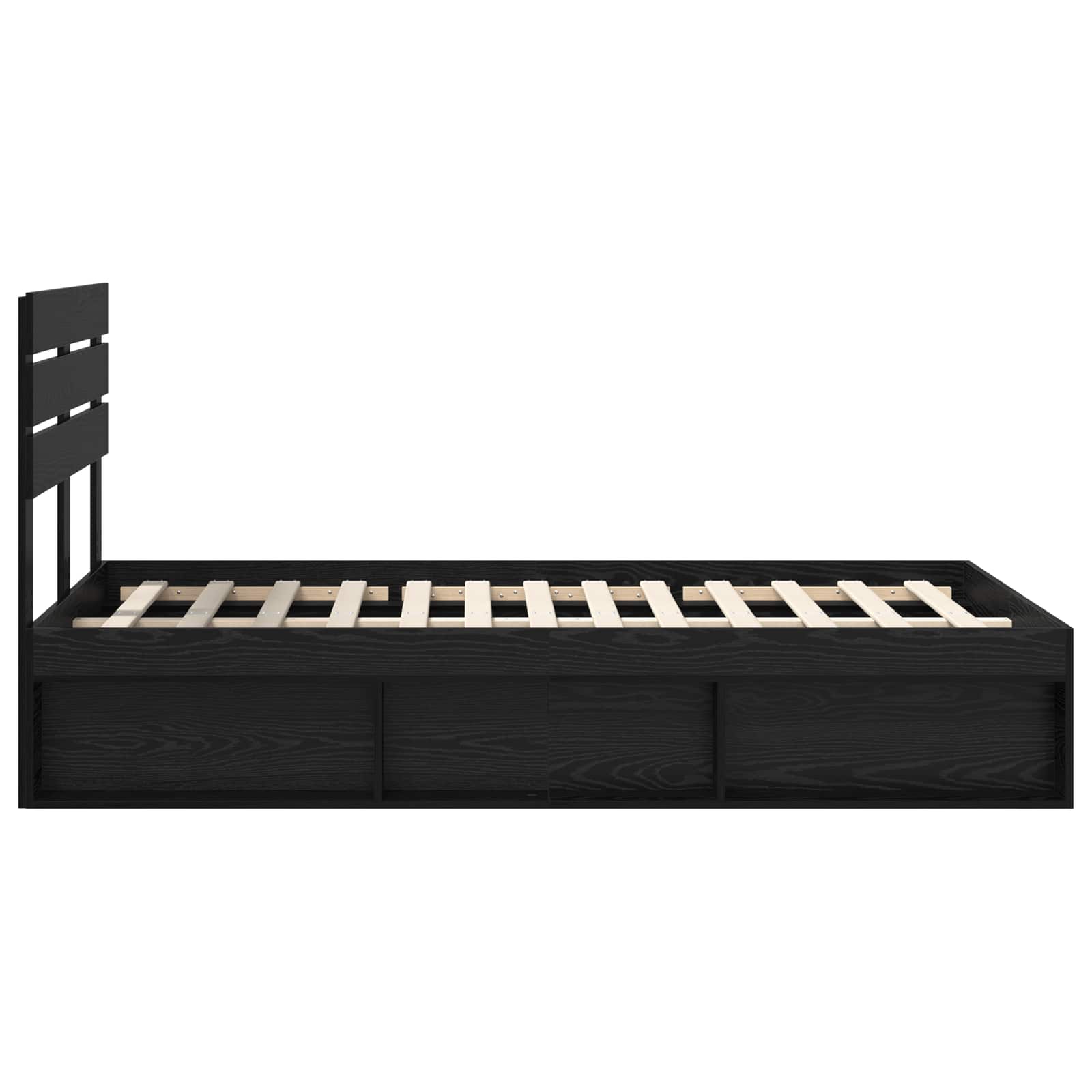 Bedframe met hoofdeinde Zwart 120 x 190 cm Massief grenenhout