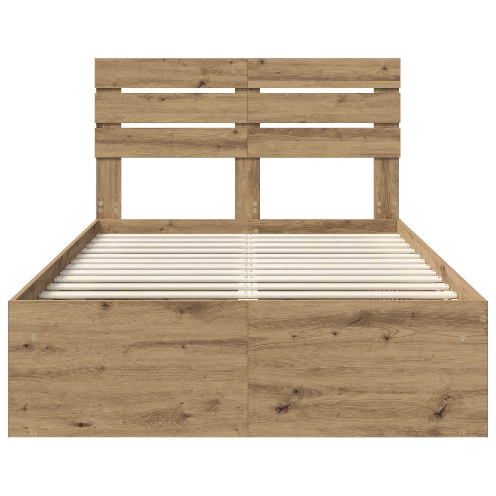 Bedframe Ambachtelijk eiken 120 x 190 cm Massief grenenhout